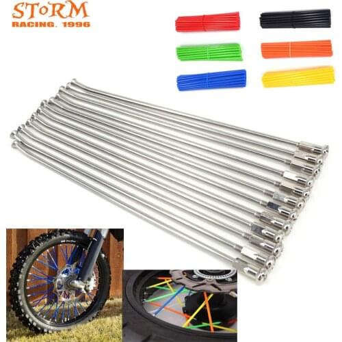 240MM Motorcycle Wheel Rim Spoke Skins Covers Wrap Tubes Decor With Nuts For KTM HONDA YAMAHA CRF YZ EXC CR RM 250 300 350 450