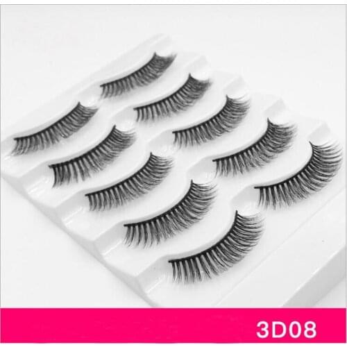 HBZGTLAD 9st new 5 pairs of 3D eyelashes natural long dramatic makeup eye extension elongated three-dimensional false eyelashes