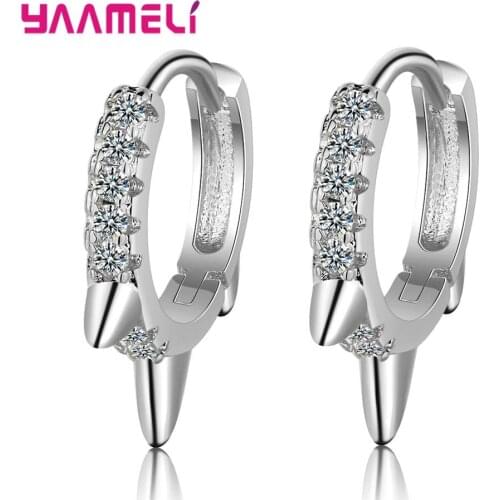 New Fashion 925 Sterling Silver Earrings For Women Golden Color Round Party Christmas Gift Unique Design Cubic Zirconia Jewelry