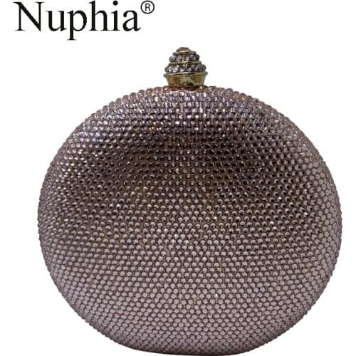 NUPHIA Mini Round Hard Box Ball Shape Party Clutch and Evening Bag for Womens
