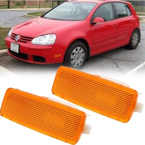 Pair For 2006-2009 V W MK5 RABBIT/G TI/J ETTA/GLI Front Yellow / Smoke / White Bumper Side Marker Lights Cover Without Bulb