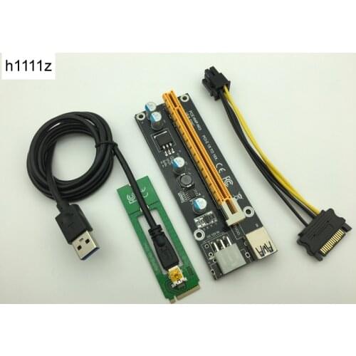 New Riser Mini PCI-E PCI Express Riser Card 1x to 16x USB 3.0 Data Cable SATA to 6Pin Power Supply for BTC Miner Antminer Mining