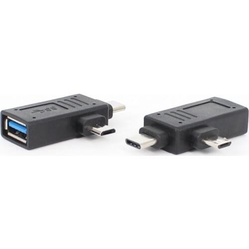 Type c Micro USB OTG 90 Degree Adapter for Fire Stick TV Snes Mini Classic Nes with Power Supply Left Right Angled