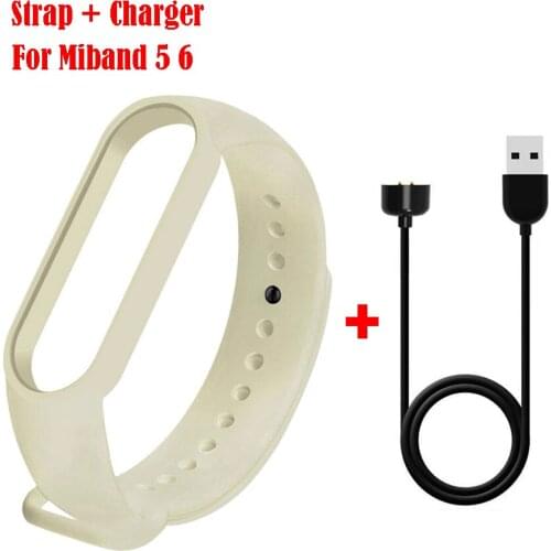 Strap For Xiaomi MiBand 5 6 Replacement TPU Strap Bracelet Soft Silicone Straps For Xiao Mi Miband 5 6 Wristband with Charger