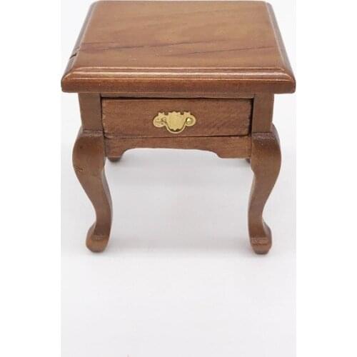 1:12 miniature bedside table for dolls wooden dollhouse miniature furniture toy for girls gifts children mini toys collection