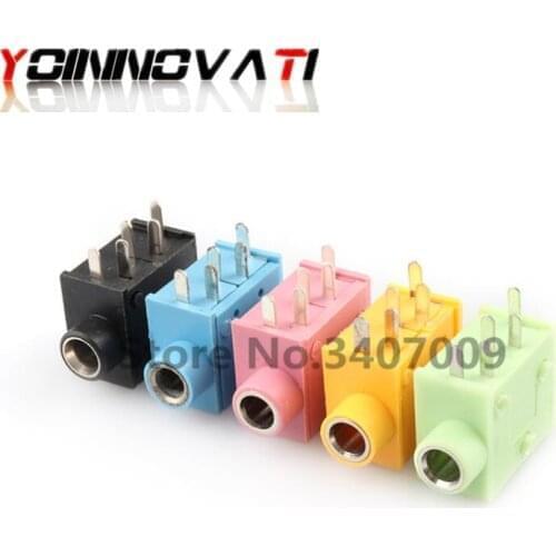 10Pcs PJ215 PJ-325 3.5mm Five colours Stereo Headphone Connector Adapter Power Plug Audio Video Jack Socket Plug