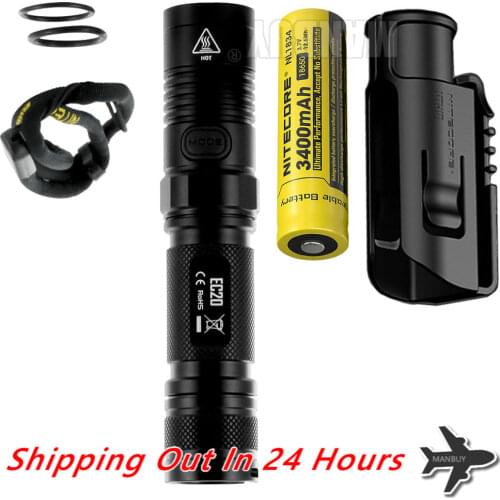 2020 NITECORE EC20 960LMs CREE XM-L2 LED Flashlight +3400mAh Rechargeable Battery +NTH10 Holder Outdoor Camp Torch Free Shipping