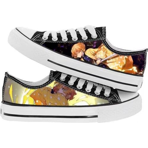 2021 Summer New Anime Cartoon Students Low Help Cosplay Cos Demon Slayer Shoes Canvas Fashion Shoes Casual Comfortable Men
