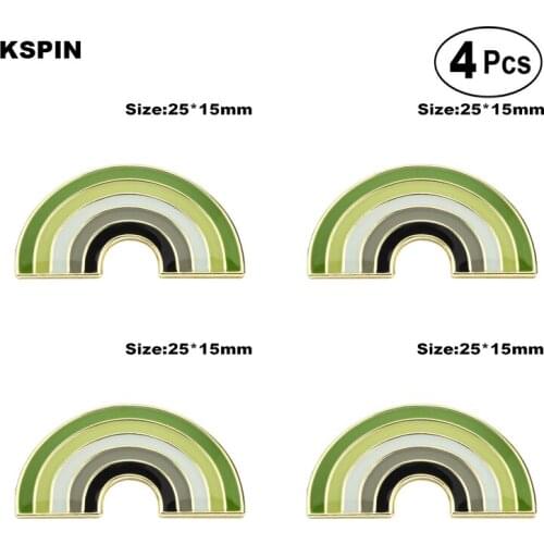 Aromantic Pride Flag Badge Pin Lapel Pin Badge Brooch Icons 4pcs