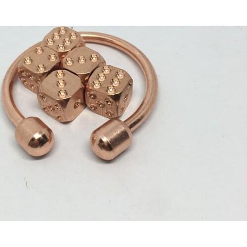5 Pcs/Lot Red copper dice pure copper solid dice mahjong dice