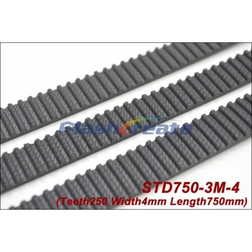5pcs STD3M belt 750 S3M 4 length 750mm width 4mm 250 teeth 3M timing belt rubber closed-loop belt 750-S3M HTD3M Belt