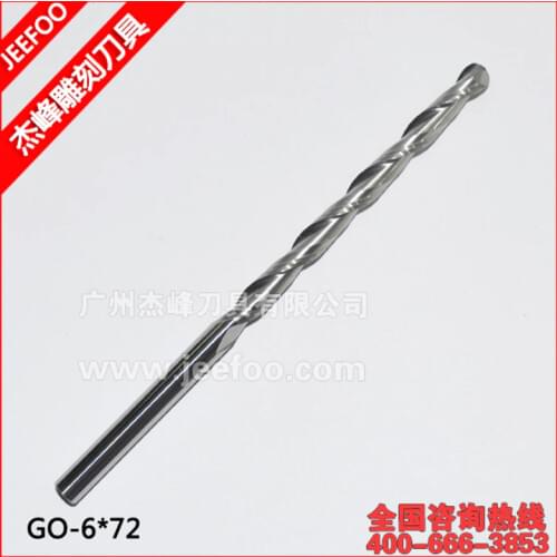 6*72mm Two Flute Ball Nose BIt / Carbide End mill 2 flutes CNC router bits / Carving Router Bit