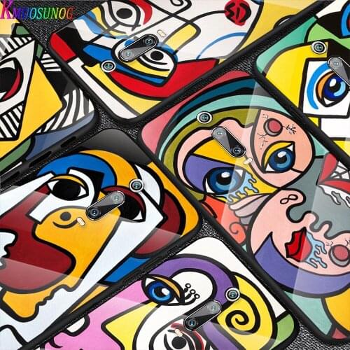 Picasso Abstract Art For Xiaomi Redmi K40 K30 K20 9T 9C 9A 9 8A 7 Pro Plus Tempered Glass Luxury Cover Phone Case