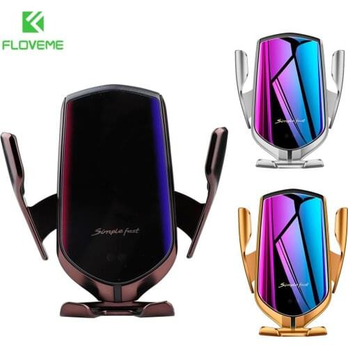 FLOVEME R1 10W Car Wireless Charger For iPhone 12 Pro 12 11 Air Vent Mount Gravity Phone Holder Stand Infrared Sensor Car Holder