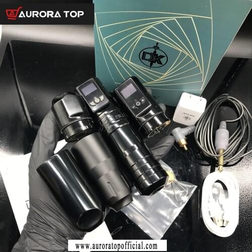 Wireless Tattoo Machine Pen Gun,Extra 2 Grips & Rca Connector,for Permanent Makeup,Coreless Motor,DK-W1 Pro