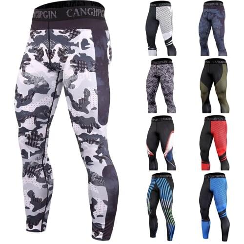 Large Size Fitness Mens Quick-drying Sustainable Four Way Stretch Shape Retention Leggings Yoga Sports Running Bottoming Pants