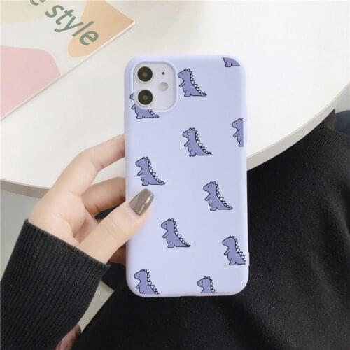 Cute Dinosaur Crocodile Print Phone Case for iPhone 12 11 Pro Max X XS MAX XR 6s 7 8 Plus SE 2020 Soft Silicone Matte Back Cover