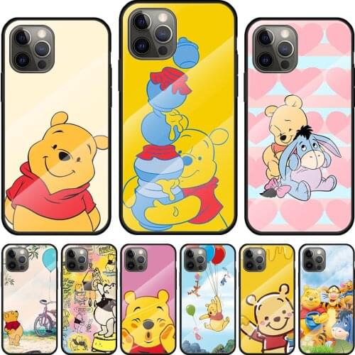 Winnie The Pooh Tempered Glass Cover For Apple IPhone 12 Mini 11 Pro XS MAX XR X 8 7 6S 6 Plus Phone Case Coque