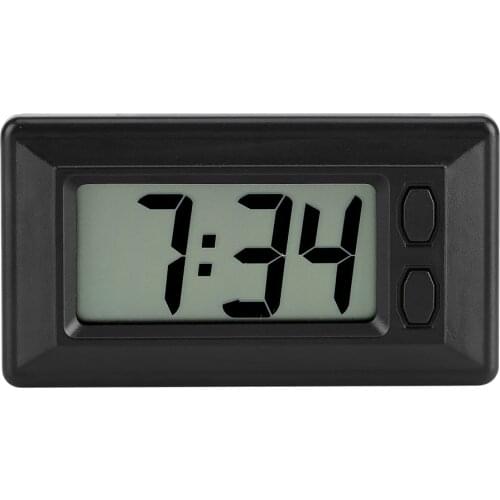 LCD Digital Table Car Dashboard Desk Electronic Clock Date Time Ultra Thin Calendar Display for Car Motorcycle Accessory