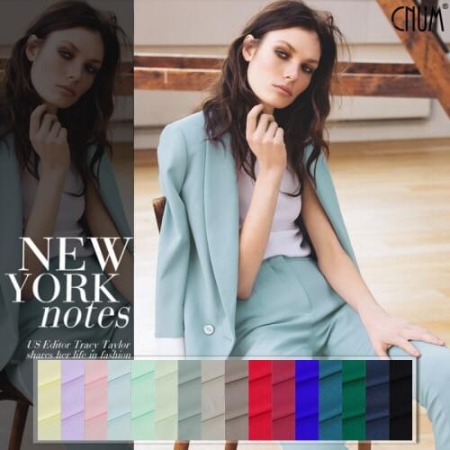 CNUM SW054 Silk Wool Crepe/ Pure Color/Silk Fabric /30%Natural Silk 70%Australian Wool Thick/Width 1.48yd Thickness 32mm