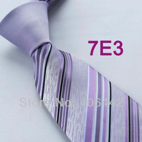 Coachella Mens ties New design Lilac Knot Contrast Purples Stripes Woven Necktie Formal Neck Tie to match dress shirts Wedding