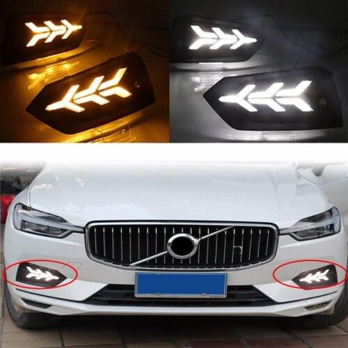 1 Pair Daytime Running Light Warning Turn Signal Fog Lamp LED for Volvo XC60 2018 2019 2020 2021 Led Daytime Running Light Parts