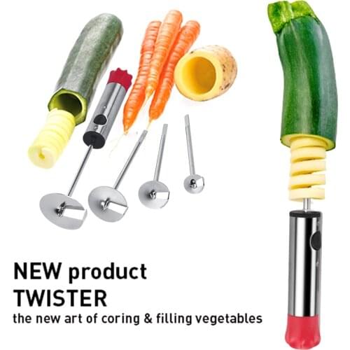 Drill Vegetable Fruit Corer With Ergonomic Anti-Slip Handle Denucleator For Coring Hollowing Out Zucchini Potatoes Carrot Pear