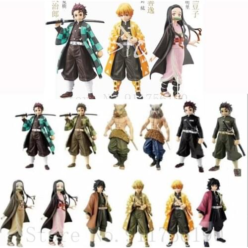 Demon Slayer Figure Nezuko Zenitsu Kimetsu no Yaiba Kamado Tanjirou Shinobu Action Figure Agatsuma Collectable Toy Doll PVC 16CM