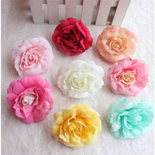 8CM candly simulation silk flower heads,artificial tea roses,Diy decorative flower for wedding corsage accessories,shoe clips