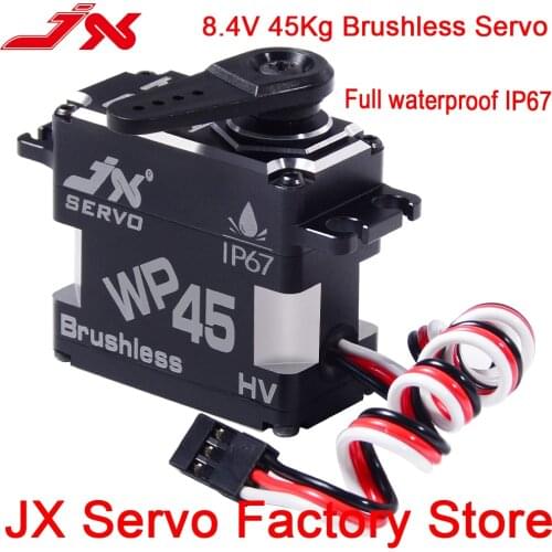 JX WP45 45KG Full Waterproof Servo IP67 Rated 8.4V Steel Gear Brushless Servo for 1/8 1/10 Scale RC Car Boat Helicopter Robot