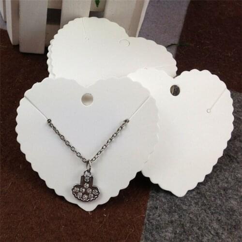 Heart Shape Earrings Necklace Paper Card Handmade Kraft Paper Cardboard for Fashion Charm Jewelry Display Packing Card 200Pcs