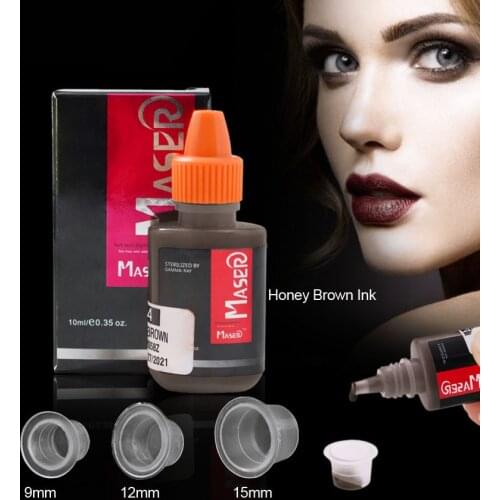 Tattoo Inks Kit with Ink Cups Pigment Plant Extracts Permanent Makeup Microblading Eyebrow Beauty Tools Supplies Paint Non-toxic
