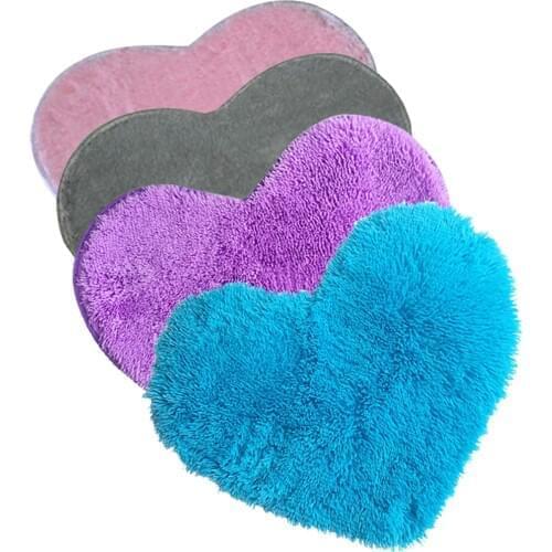 Heart Shaped Door Mat Thickened Water Absorbent Bathroom Rug Entrance Rug Non-Slip Porch Bedroom Floor Carpet Home Decor