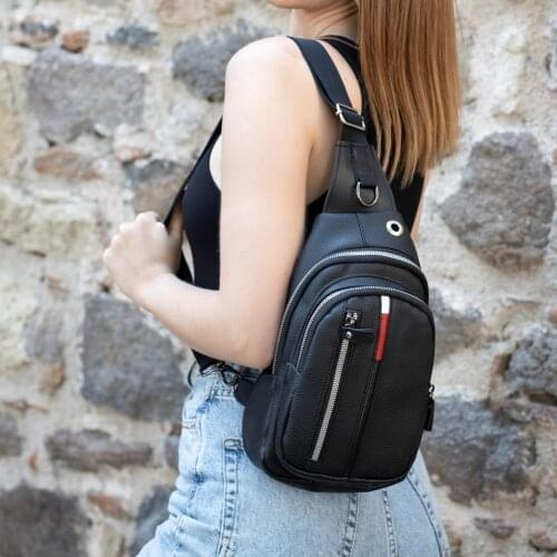 Lederax TM110 Artificial Leather Double Sided Strap Back and Chest Bag Bodybag