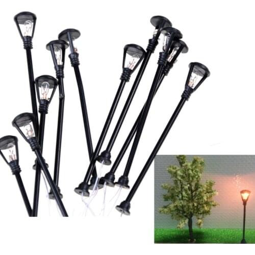 10pcs/set Model LED Street Lamp Lighting Single Head Train Layout Toys