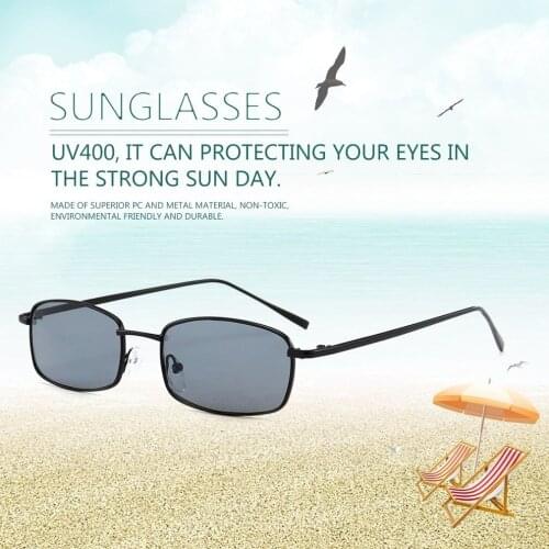 Fashional Cat Eyes Sunglasses Rectangle Metal Frame Sunglasses Vintage Style Eyewear Clear PC Lens UV400 Glasses for Women