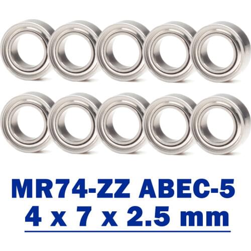 MR74zz Bearing 4*7*2.5 mm ( 10 PCS ) ABEC-5 Miniature MR74 Z ZZ High Precision MR74Z Ball Bearings