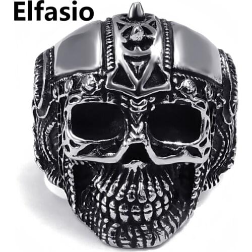 Mens Boys Stainless Steel Ring Band Silver Skull Knight Helmet Biker Fashion Jewelry Size 9-14