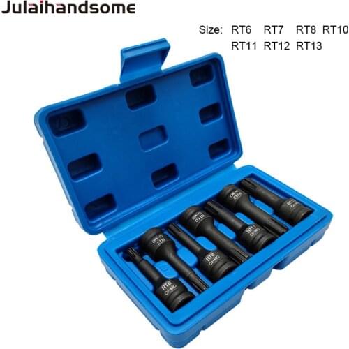 Julaihandsome 7PC 3/8" Impact Socket Set Wrench Hand Tool Set CR-MO Steel RT6 RT7 RT8 RT10 RT11 RT12 RT13