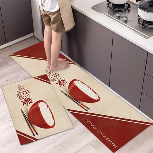 Fashionable Simple Nordic StyleWaterproof Kitchen Floor Mat Household Carpet Long Strip Door Mat Modern Home Decor