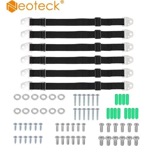 Neoteck 6PCS Metal TV and Furniture Anti Tip Straps Safety Furniture Wall Anchors for Baby Proofing Flat Screen TV