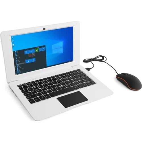 Windows 10 Computer Laptop 10.1 inches 32GB Ultra Thin and Light Netbook Intel Quad Core CPU PC HDMI WiFi USB (White)
