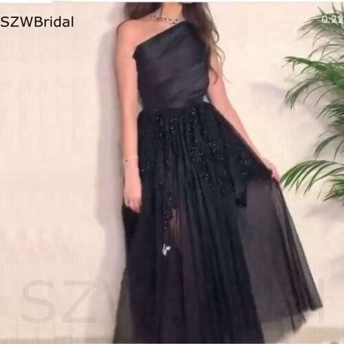 New Arrival One Shoulder Long Evening dresses Women Party Night Abendkleider 2021 dubai Party dress Evening gowns