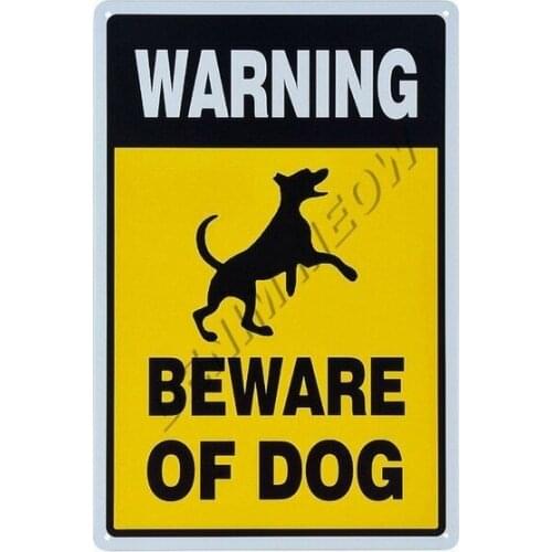 New Style Beware of Dog Vintage Metal Tin Sign No Smoking No Parking Wall Art Poster Pub Public Area Painting Home Decor WY104