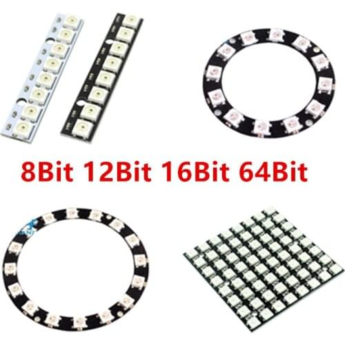 8 12 16 64 Channel WS2812 WS 2811 5050 RGB Lamp Panel Module 5V 8Bit 12Bit 16Bit 64Bit 8X8 Rainbow LED Precise