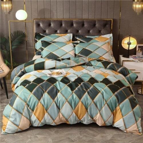 Gilt Line Geometric Elements Duvet Cover Comforter Bedding Queen King Bed Linens Rolley Quilt Cover Pillow Cover (No Sheet)