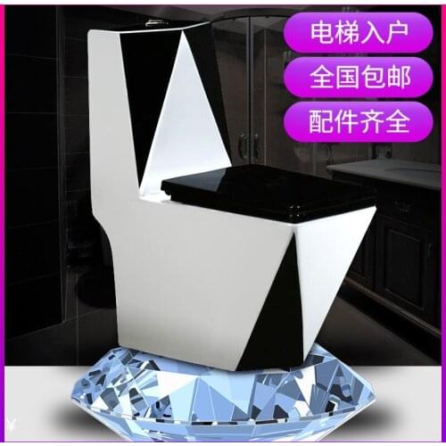 Simple black toilet household light luxury pumping deodorant large diameter wall row creative siphon one-piece toilet