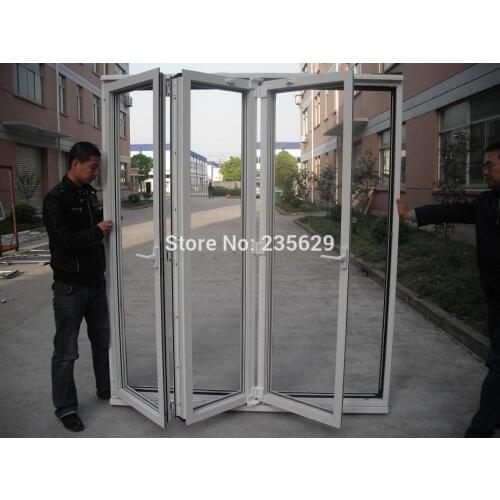 Aluminium Folding door for sale, Double Glazing Aluminum Folding Door Systems, Aluminium Bi-folding Exterior Doors