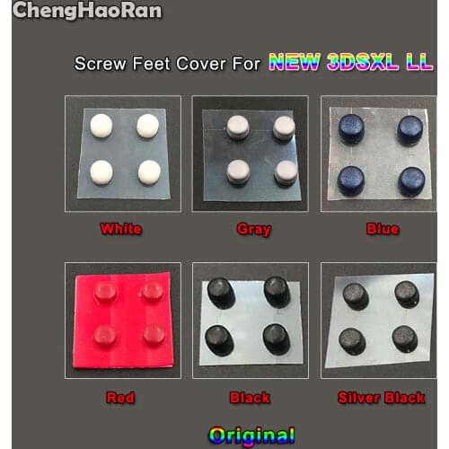 ChengHaoRan For New 3DS XL LL Console Front Back Screw Rubber Feet Cover Upper LCD Screen Screws Cover For NEW 3DSLL 3DSXL