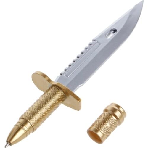 Knife Shape Ballpoint Pen Blue Ink School Office Stationery Writing Tools Gift M2EC